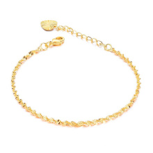 Pulseira banhada a ouro 18k de alta qualidade pulseira feminina de cobre material tipo corrente fina barata